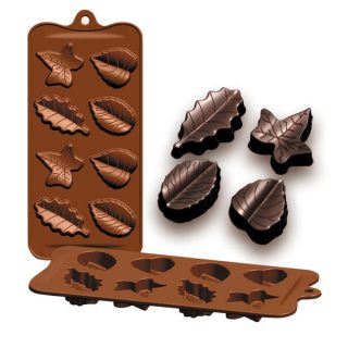 860305 MOLDE PARA BOMBONS SILICONE COM FORMA DE FOLHAS IBILI