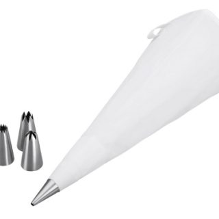 MANGA PASTELARIA + 4 BOQUILHAS INOX 30 CM LACOR
