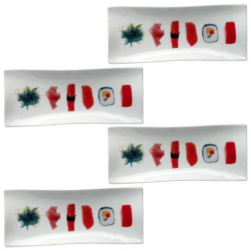 SET 4 BANDEJA RET. SUSHI 29x12 CM AVET