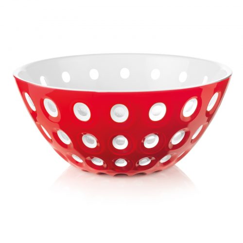 fruteira 25 cm vermelha/branca le murrine guzzini
