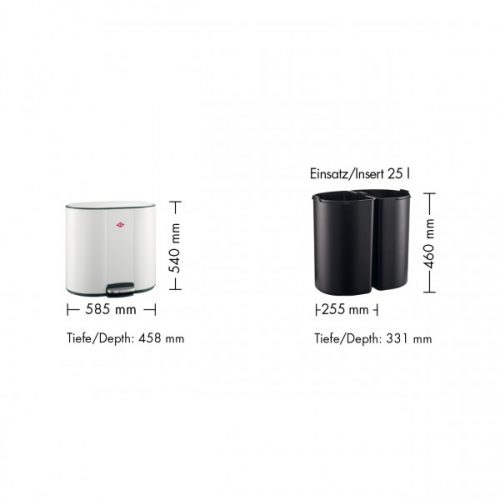 balde lixo pedal multi collector 2*25 lts wesco