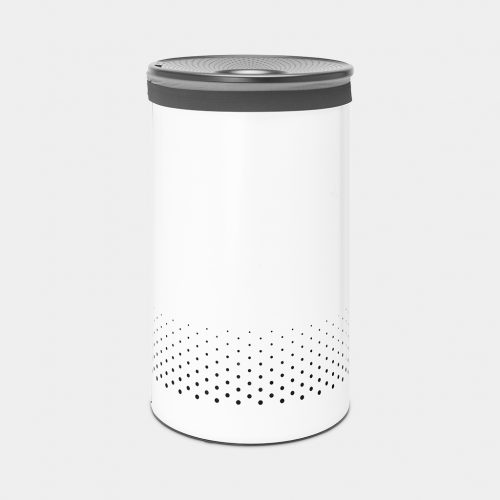 tulha branca com tampa cinza escura 60 lts brabantia