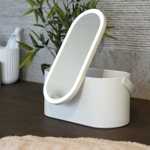 estojo beleza espelho led branco wd