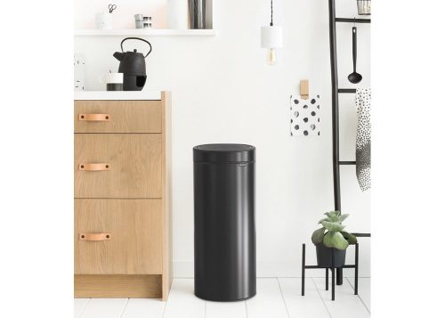 touch bin 30 litros preto mate brabantia