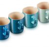 conjunto 4 canecas 350 ml metallics le creuset