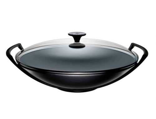 wok tradition preto mate 36 cm le creuset vianainox