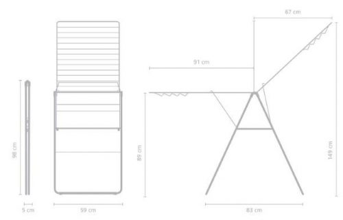 MEDIDAS ESTENDAL HANGON PRETO 25 MTS BRABANTIA
