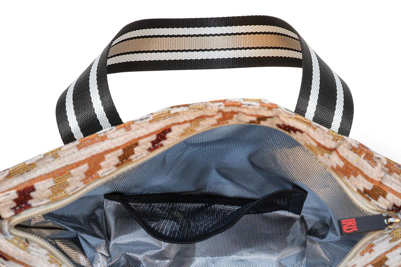 9057-TN-05-BOLSA-TOTE-KILIM-3.7-LTS-ORANGE-BORDER-IRIS-VIANAINOX BOLSA TOTE KILIM 3,7 LTS ORANGE BORDER IRIS