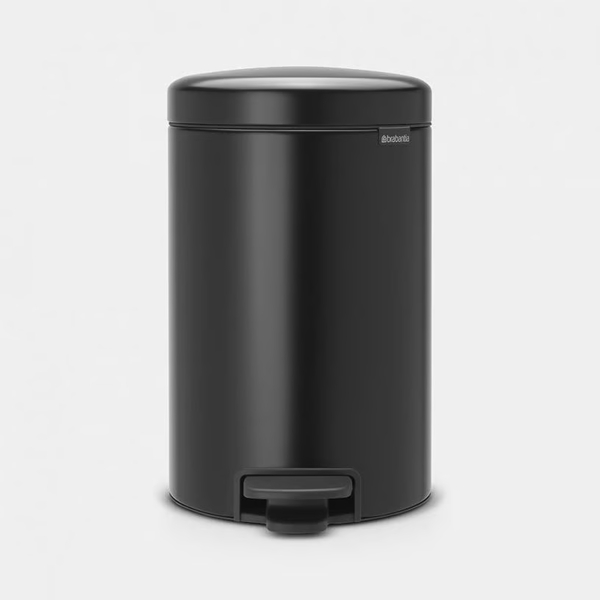 BALDE COM PEDAL 12 LTS PRETO MATE NEW ICON BRABANTIA 113741 vianainox BALDE DO LIXO 12 LITROS NEW ICON BRABANTIA