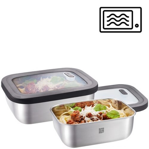 12781 SET 2 CAIXAS RETANGULARES PARA ALIMENTOS INOX PROVIDO GEFU