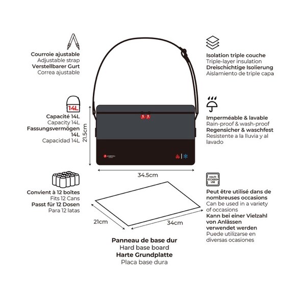 A-1635 SACO TÉRMICO L SPLIT GREY & BLACK LES ARTISTES VIANAINOX 1 A-1635 SACO TÉRMICO L SPLIT GREY & BLACK LES ARTISTES